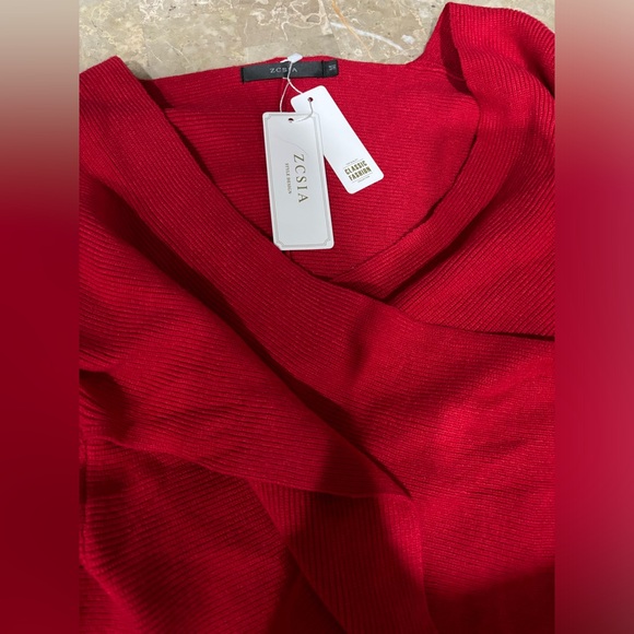 New With Tags ZCSIA Women's Wrap V Neck Cropped Sweaters 2024 Fall - Picture 5 of 6